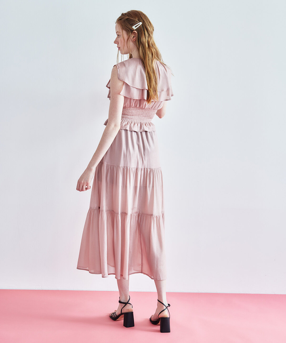 REDYAZEL「シャイニー楊柳フリルブラウス」|シャツ・ブラウス|