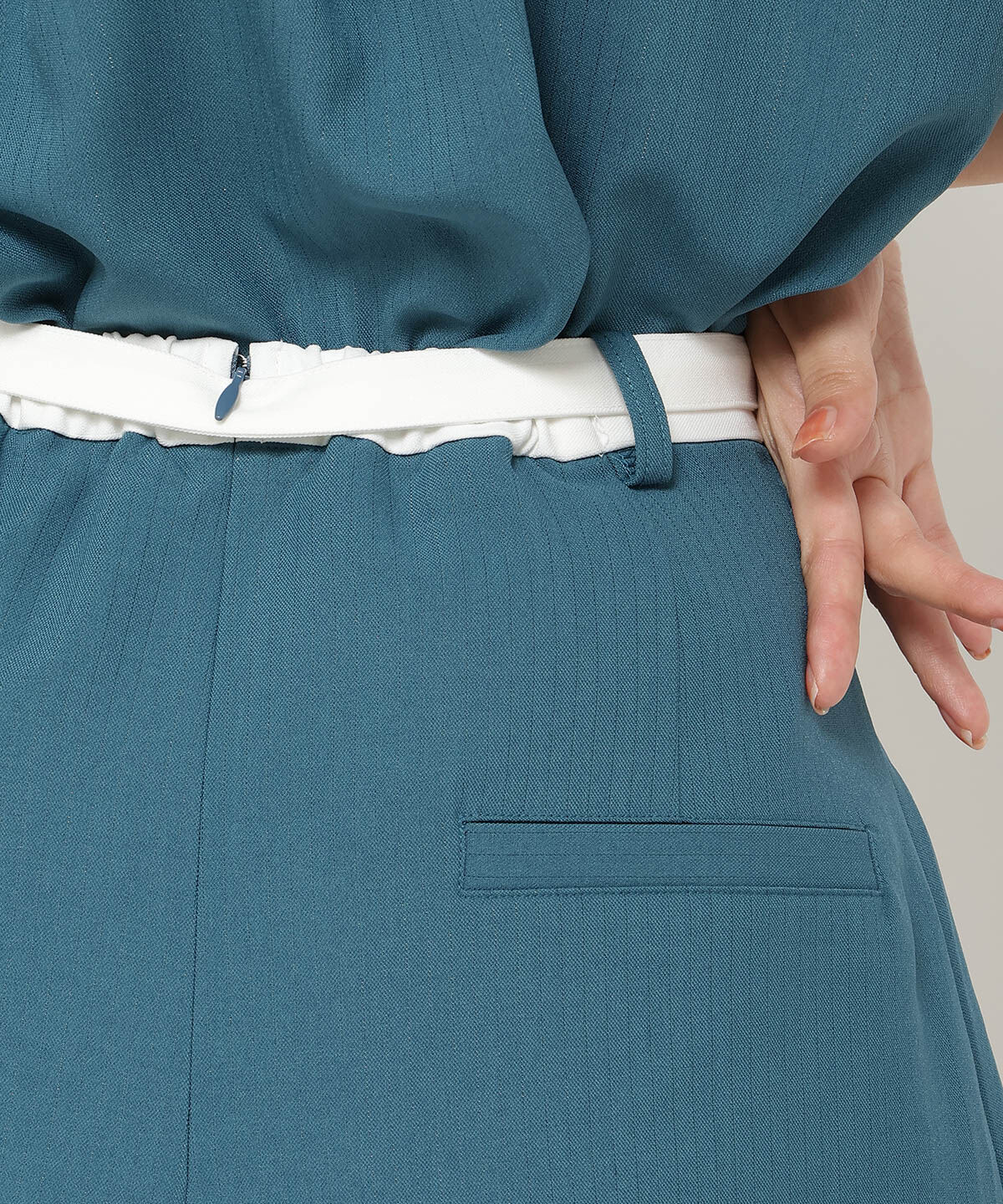 REDYAZEL「配色ベルトプリーツショートスカパン」|キュロット|