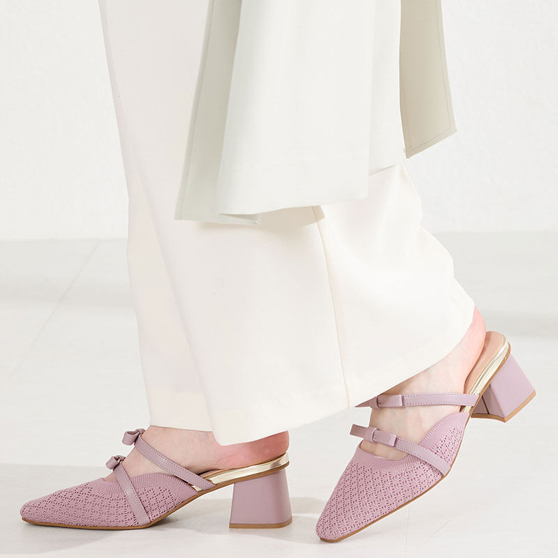 ORiental TRaffic「●2026春夏新作●ダブルリボンニットミュールパンプス/61111」|サンダル|