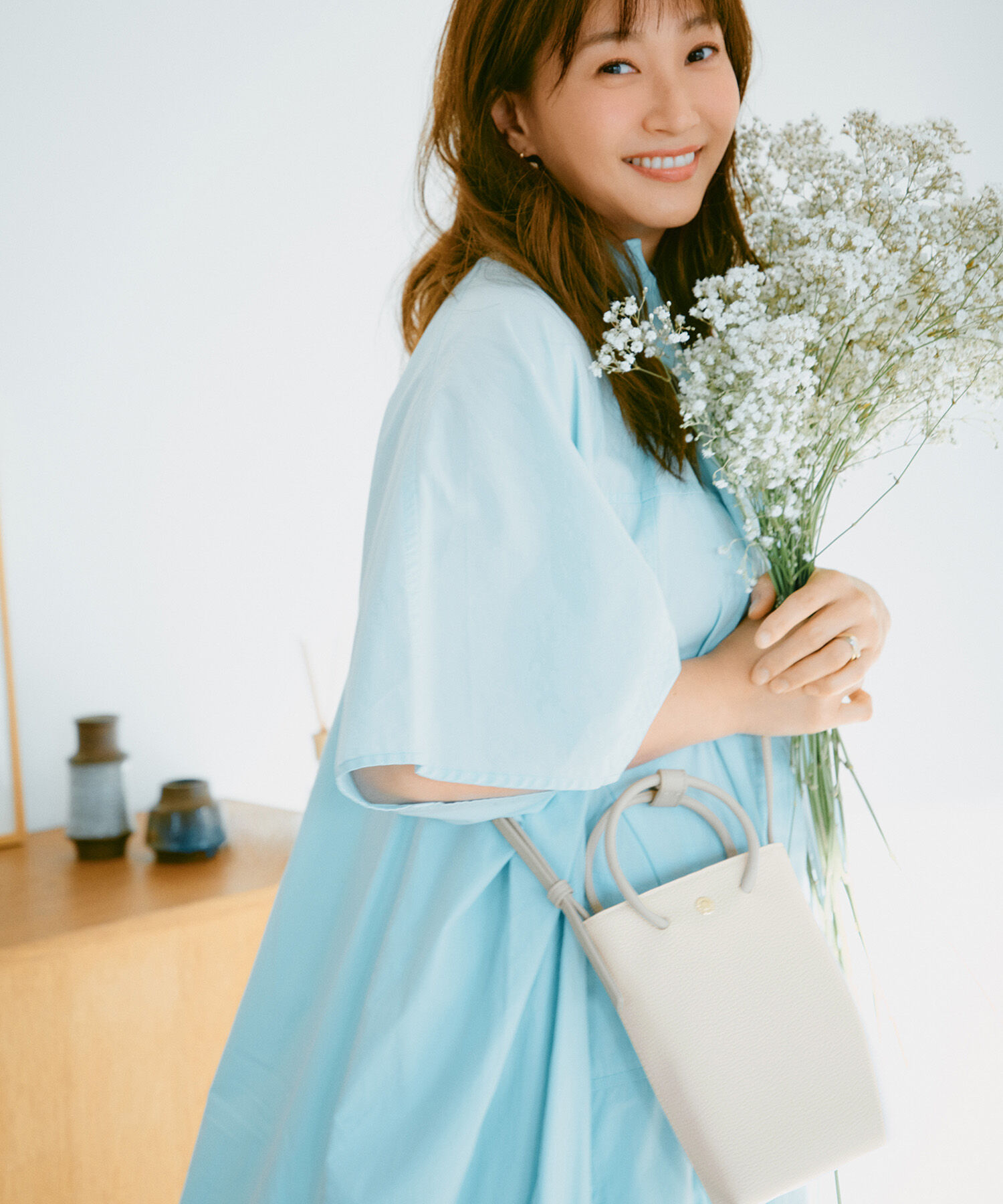 TOPKAPI BREATH「【TOPKAPI &times; 藤本美貴さんコラボ】スコッチグレイン スマホショルダーバッグ/撥水」|ショルダー・メッセンジャー|クリーム