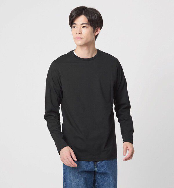 UNITED ARROWS green label relaxing「LONG FIBER COTTON クリア クルーネック 長袖 Tシャツ」|Tシャツ・カットソー|