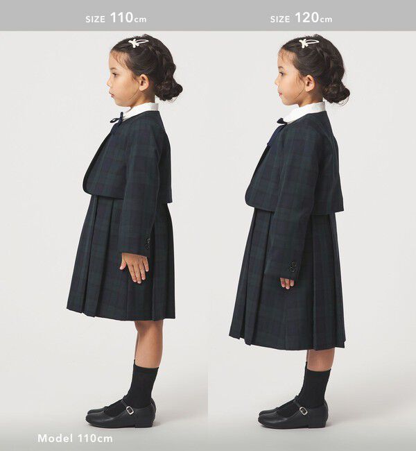 UNITED ARROWS green label relaxing「TRW ブラックウォッチ ボレロ / キッズ 110cm-130cm」|ノーカラージャケット|