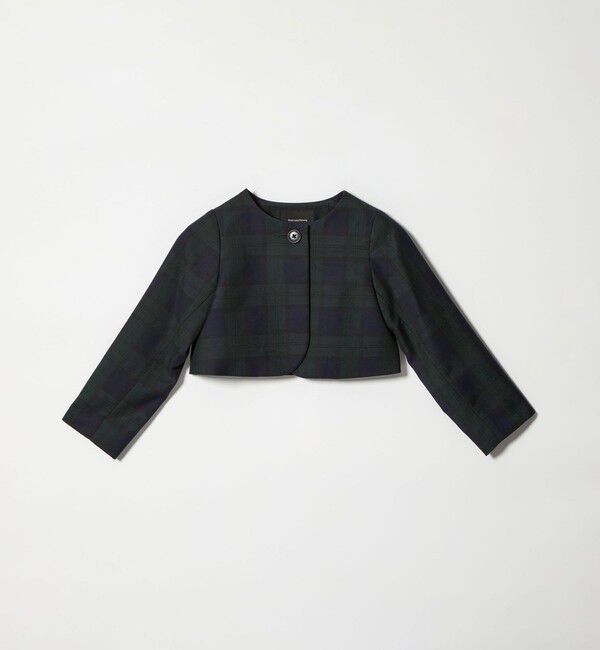 UNITED ARROWS green label relaxing「TRW ブラックウォッチ ボレロ / キッズ 110cm-130cm」|ノーカラージャケット|