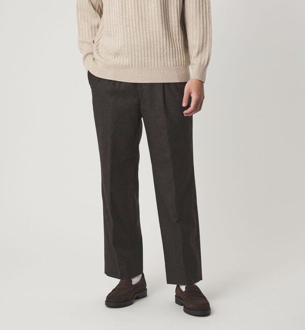 UNITED ARROWS green label relaxing「DC W/N 2プリーツ ワイド スラックス」|スラックス|DK.BROWN