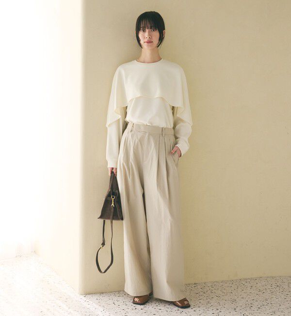 BEAUTY&YOUTH UNITED ARROWS「【WEB限定 Wardrobe DAILY MINIMAL】ケープフリル レイヤーカットソー」|Tシャツ・カットソー|