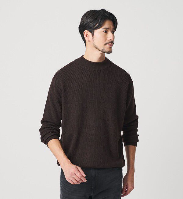 BEAUTY&YOUTH UNITED ARROWS「【WEB限定 WARDROBE SMART】マシーンウォッシャブル ウールミックス アゼ モックネック」|ニット・セーター|