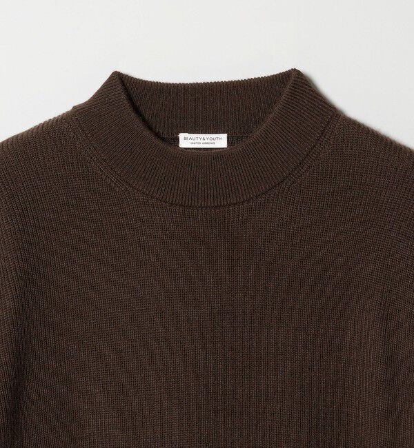 BEAUTY&YOUTH UNITED ARROWS「【WEB限定 WARDROBE SMART】マシーンウォッシャブル ウールミックス アゼ モックネック」|ニット・セーター|