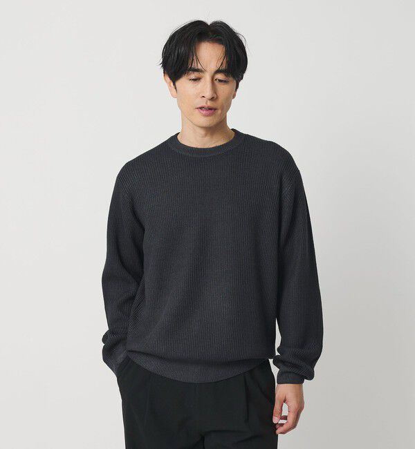 BEAUTY&YOUTH UNITED ARROWS「フェード アゼ クルーネック ニット 手洗い可能」|ニット・セーター|