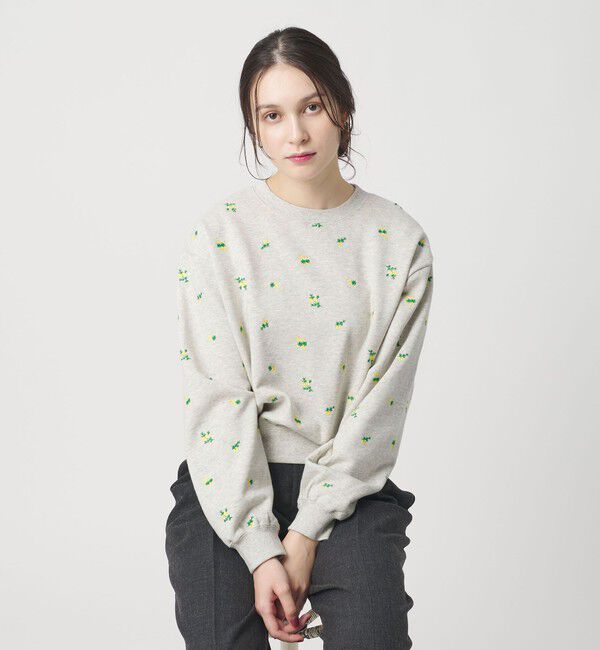 BEAUTY&YOUTH UNITED ARROWS「コットン裏毛 エンブロイダリー スウェットプルオーバー」|スウェット・ジャージ|OFF WHITE