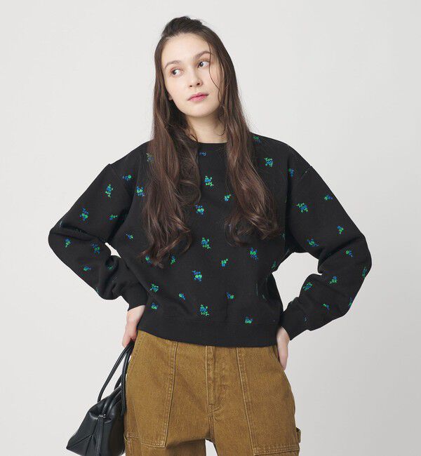 BEAUTY&YOUTH UNITED ARROWS「コットン裏毛 エンブロイダリー スウェットプルオーバー」|スウェット・ジャージ|BLACK