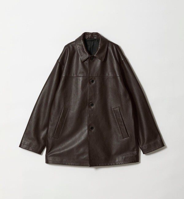 STEVEN ALAN「＜Steven Alan＞ シボ シープレザー カーコート」|ブルゾン・スタジャン|DK.BROWN