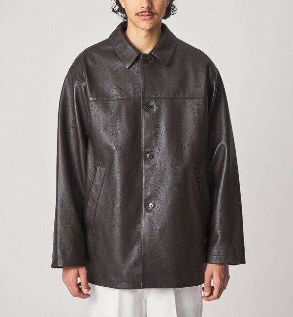 STEVEN ALAN「＜Steven Alan＞ シボ シープレザー カーコート」|ブルゾン・スタジャン|