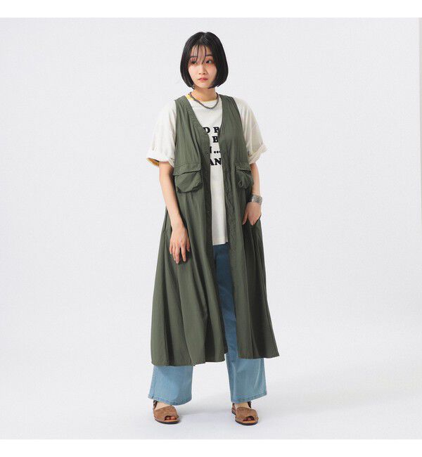 BEAMSBOY「ナイロン タッサー C-1 ノースリーブ ワンピース」|ワンピース|