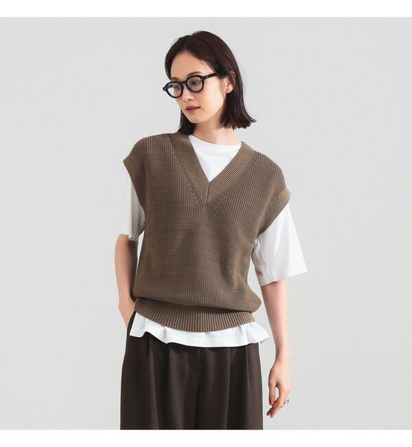Demi-Luxe BEAMS 「コットン 畦編みベスト」|ニット・セーター|MOCA