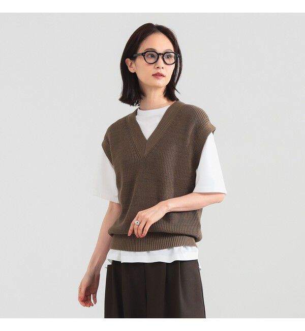 Demi-Luxe BEAMS 「コットン 畦編みベスト」|ニット・セーター|