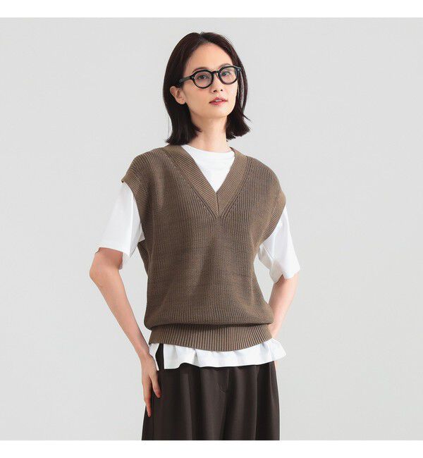 Demi-Luxe BEAMS 「コットン 畦編みベスト」|ニット・セーター|