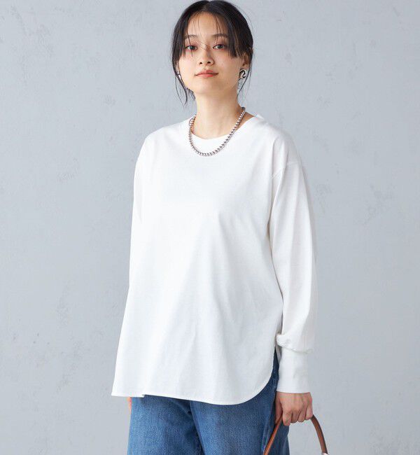 SHIPS for women「ロング リブ スリーブ カットソー  ボーダー / ソリッド」|Tシャツ・カットソー|