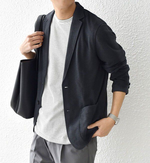 SHIPS any「SHIPS any:〈洗濯機可能〉サマー ニット ジャケット 26SS◆」|テーラードジャケット|