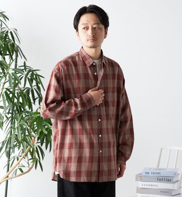 SHIPS any「SHIPS any: オーバーサイズ レギュラーカラー チェック／ストライプ 長袖 シャツ◇」|シャツ・ブラウス|