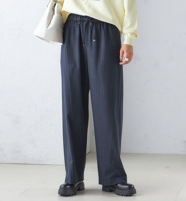 SHIPS for women「〈手洗い可能〉両面起毛 ドロスト パンツ（ネイビー）」|その他|