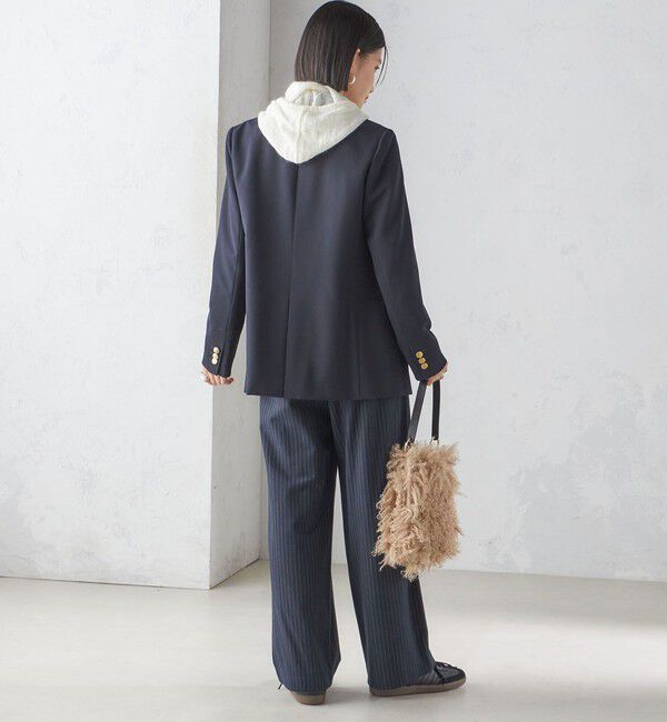 SHIPS for women「〈手洗い可能〉両面起毛 ドロスト パンツ（ネイビー）」|その他|