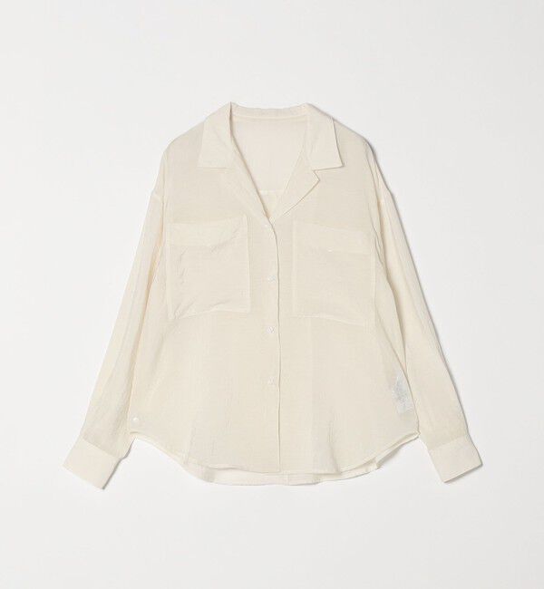 quaranciel「quaranciel:〈洗濯機可能〉シアー ポケット オープンカラー オーバー シャツ」|シャツ・ブラウス|