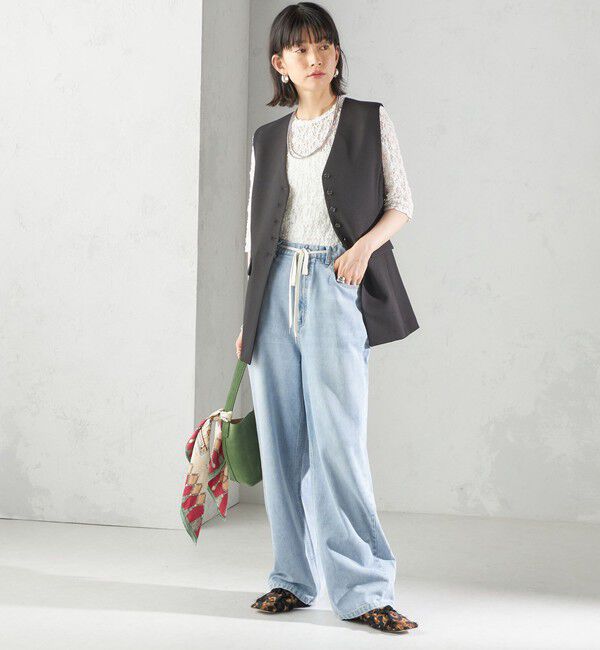 SHIPS for women「〈手洗い可能〉ハイカウント ダブルクロス ジレ」|ベスト・ジレ|