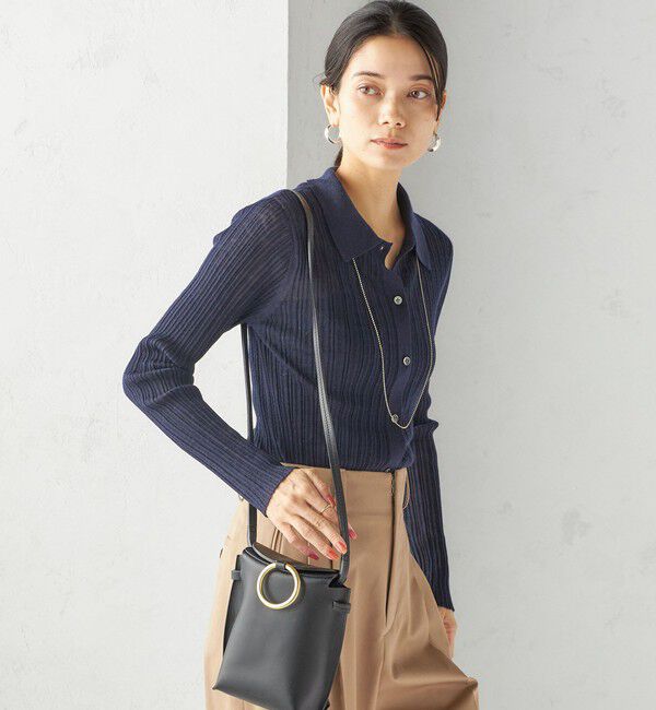 SHIPS for women「〈手洗い可能〉ランダム リブ ポロ ニット カーディガン」|カーディガン|