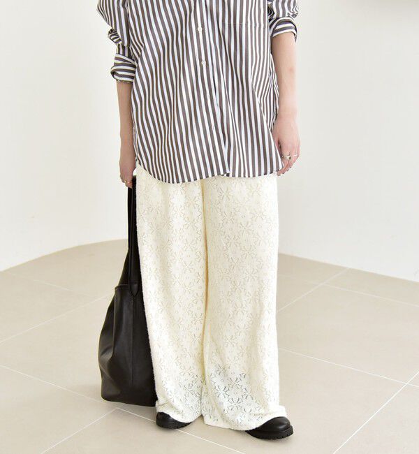 quaranciel「quaranciel:〈洗濯機可能〉フラワー レース ワイド パンツ」|その他|