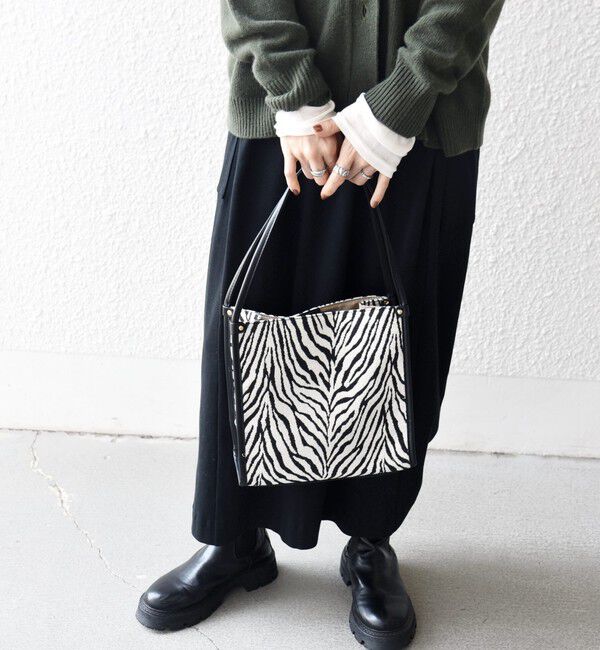 SHIPS any「SHIPS any: レオパード ゼブラ スクエア トート バッグ」|トートバッグ|