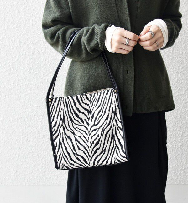 SHIPS any「SHIPS any: レオパード ゼブラ スクエア トート バッグ」|トートバッグ|