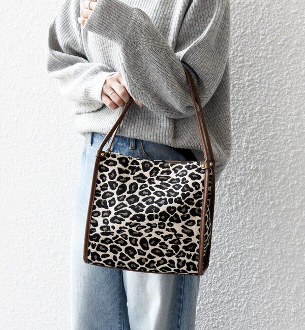 SHIPS any「SHIPS any: レオパード ゼブラ スクエア トート バッグ」|トートバッグ|