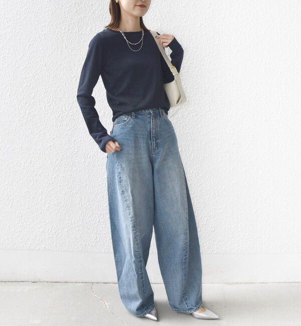 SHIPS for women「〈洗濯機可能〉ラメ クルーネック 長袖 ニット」|ニット・セーター|