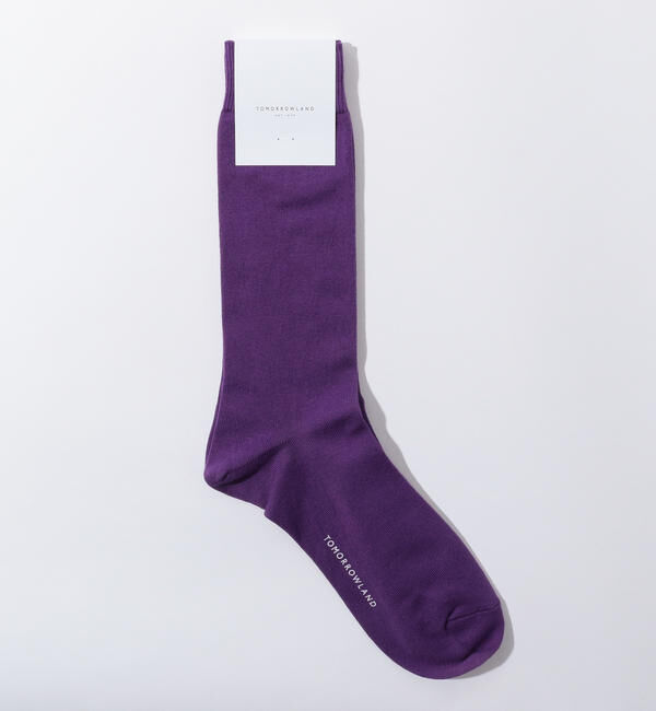 TOMORROWLAND GOODS「TOMORROWLAND コットン ソリッドソックス」|ソックス|77 パープル