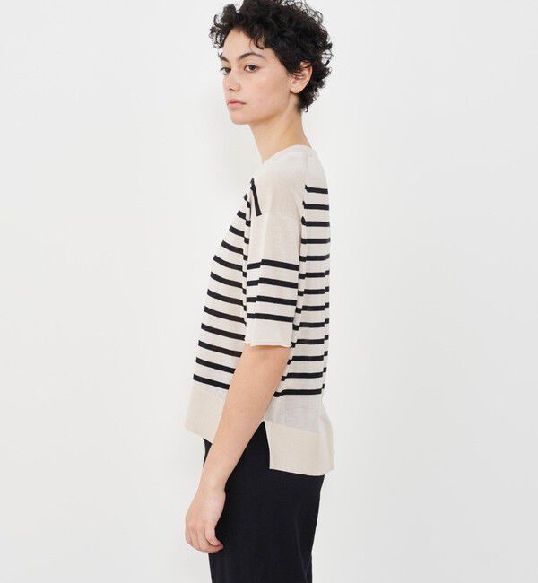 GALERIE VIE「クレープコットン ハーフスリーブプルオーバー」|ニット・セーター|