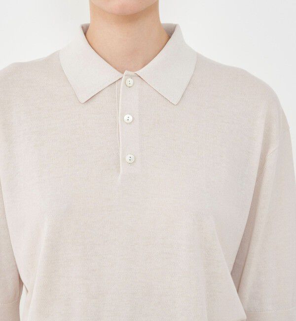 GALERIE VIE「クレープコットン ポロプルオーバー」|ニット・セーター|