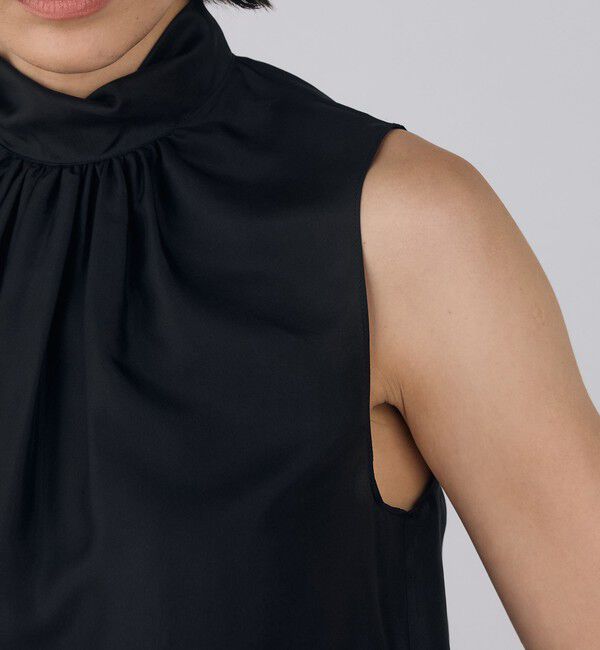 DES PRES「シルクハブタエ ホイップネックブラウス」|シャツ・ブラウス|