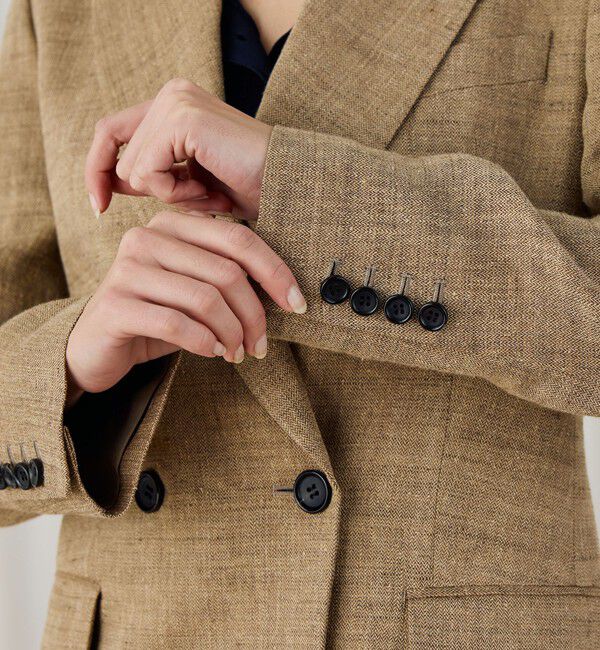 DES PRES「リネンシルクコットンヘリンボーン ダブルブレストジャケット」|テーラードジャケット|