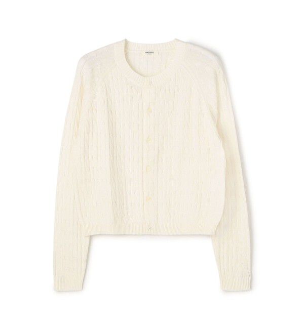 MACPHEE「ギザケーブル クルーネックカーディガン」|カーディガン|11 ホワイト