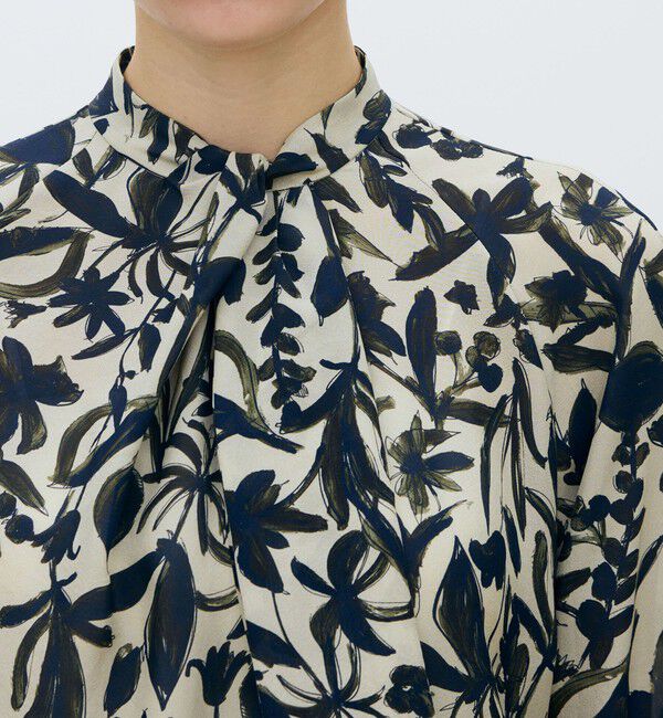 TOMORROWLAND collection「ホヤリーフプリント フロントタイブラウス」|シャツ・ブラウス|