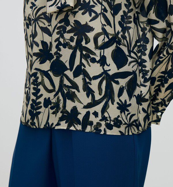 TOMORROWLAND collection「ホヤリーフプリント フロントタイブラウス」|シャツ・ブラウス|