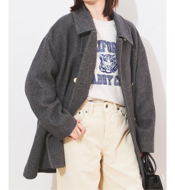 journal standard L'essage「《追加》SUPER120/MANTECOステンカラーショートコート」|ステンカラーコート|ネイビー