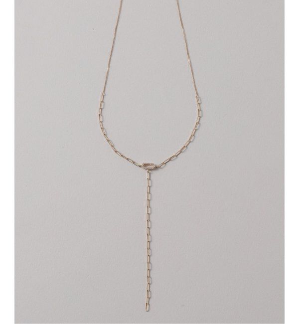 Lilas by Spick&Span「オーバルダイヤクリップチェーンYネックレス K10」|ネックレス|