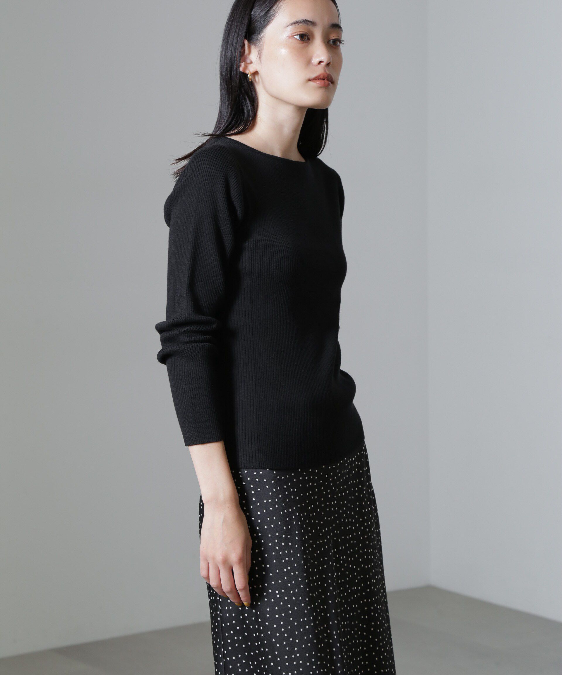 nano･universe「CICA＆UVカット加工リブニット」|ニット・セーター|