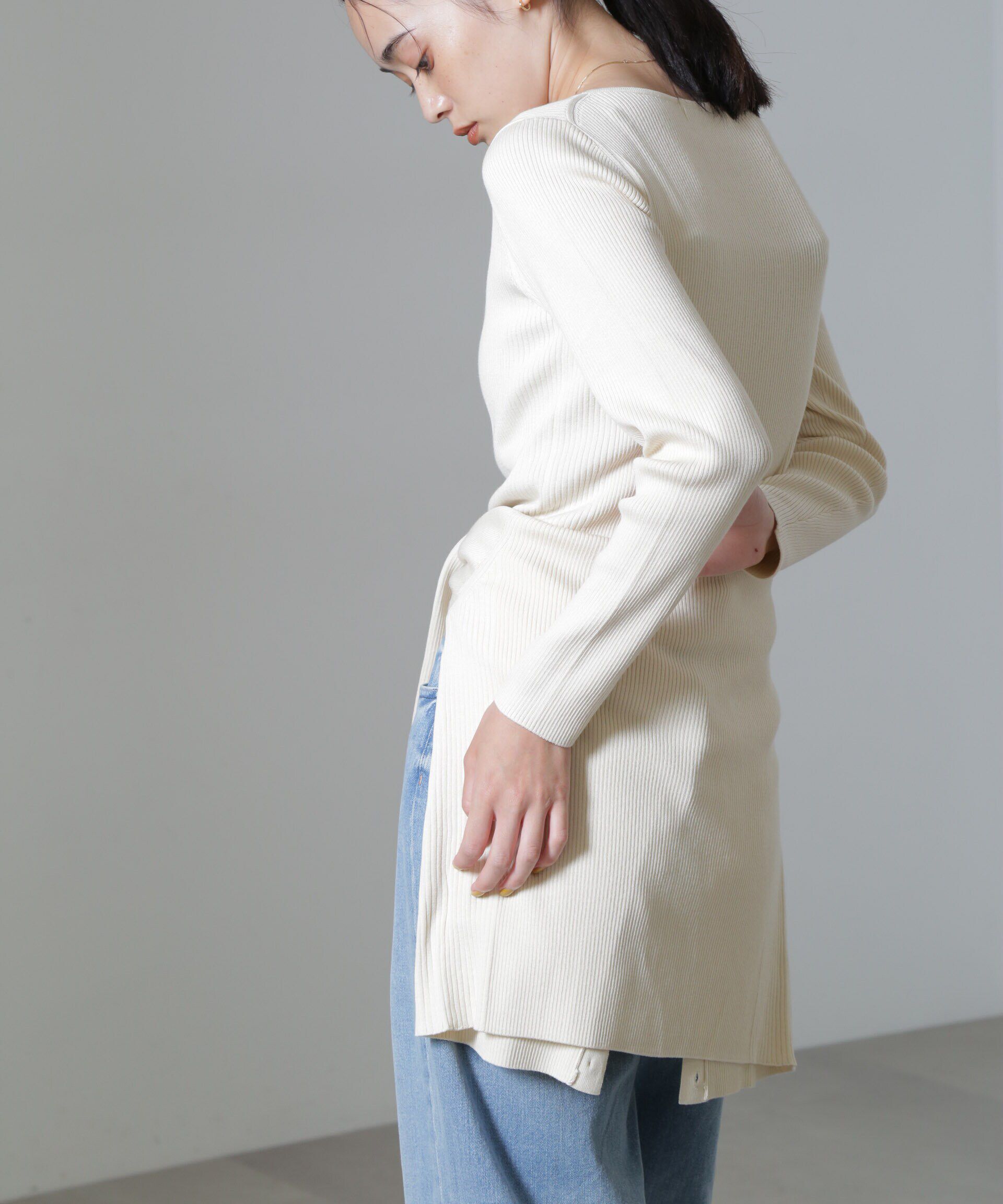 nano･universe「CICA＆UVカット加工リブニット」|ニット・セーター|