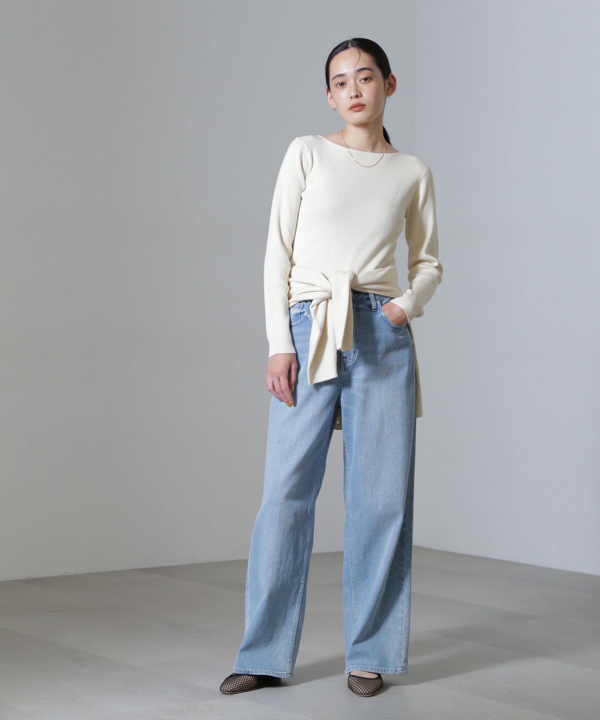 nano･universe「CICA＆UVカット加工リブニット」|ニット・セーター|