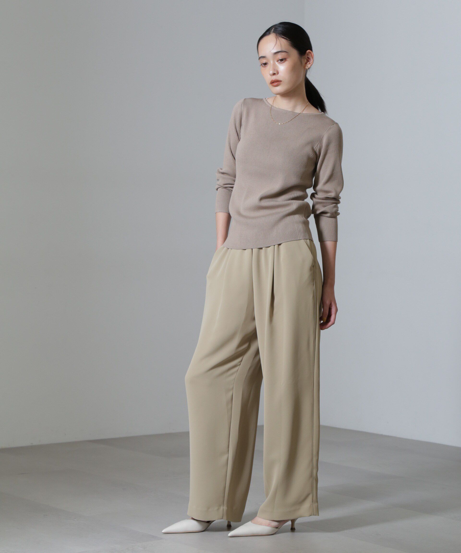 nano･universe「CICA＆UVカット加工リブニット」|ニット・セーター|