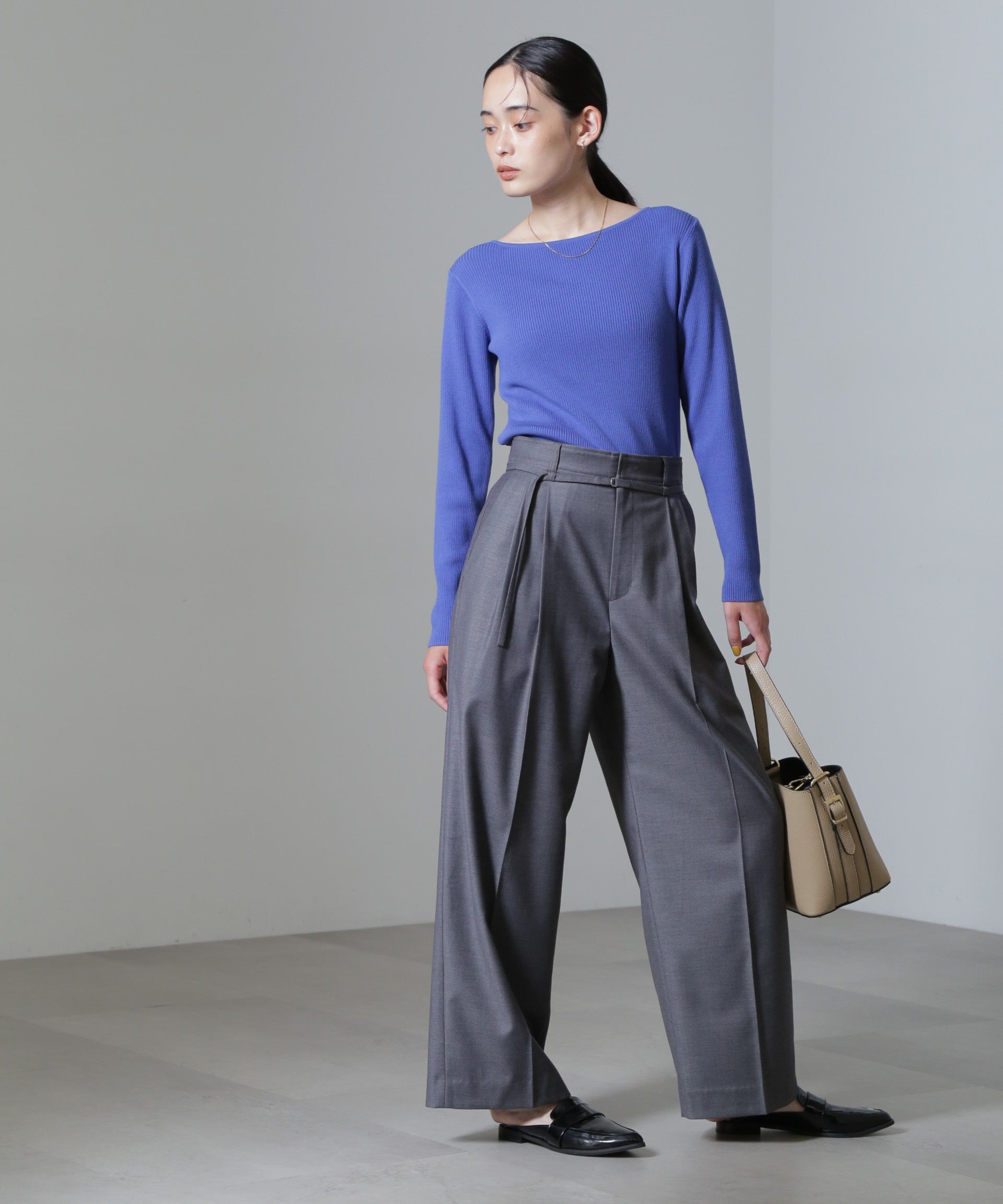 nano･universe「CICA＆UVカット加工リブニット」|ニット・セーター|