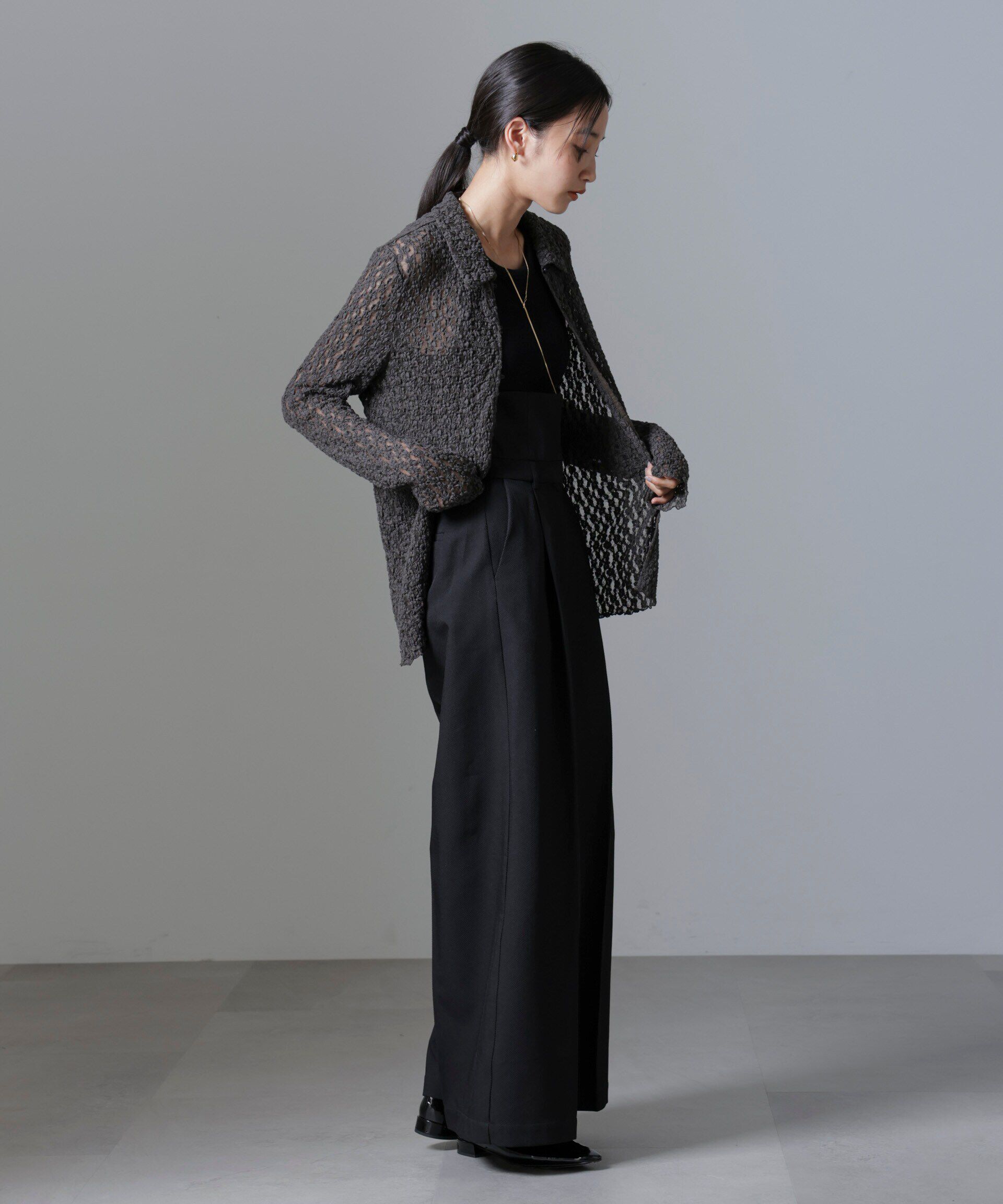 nano･universe「シュリンクレースシャツ」|シャツ・ブラウス|