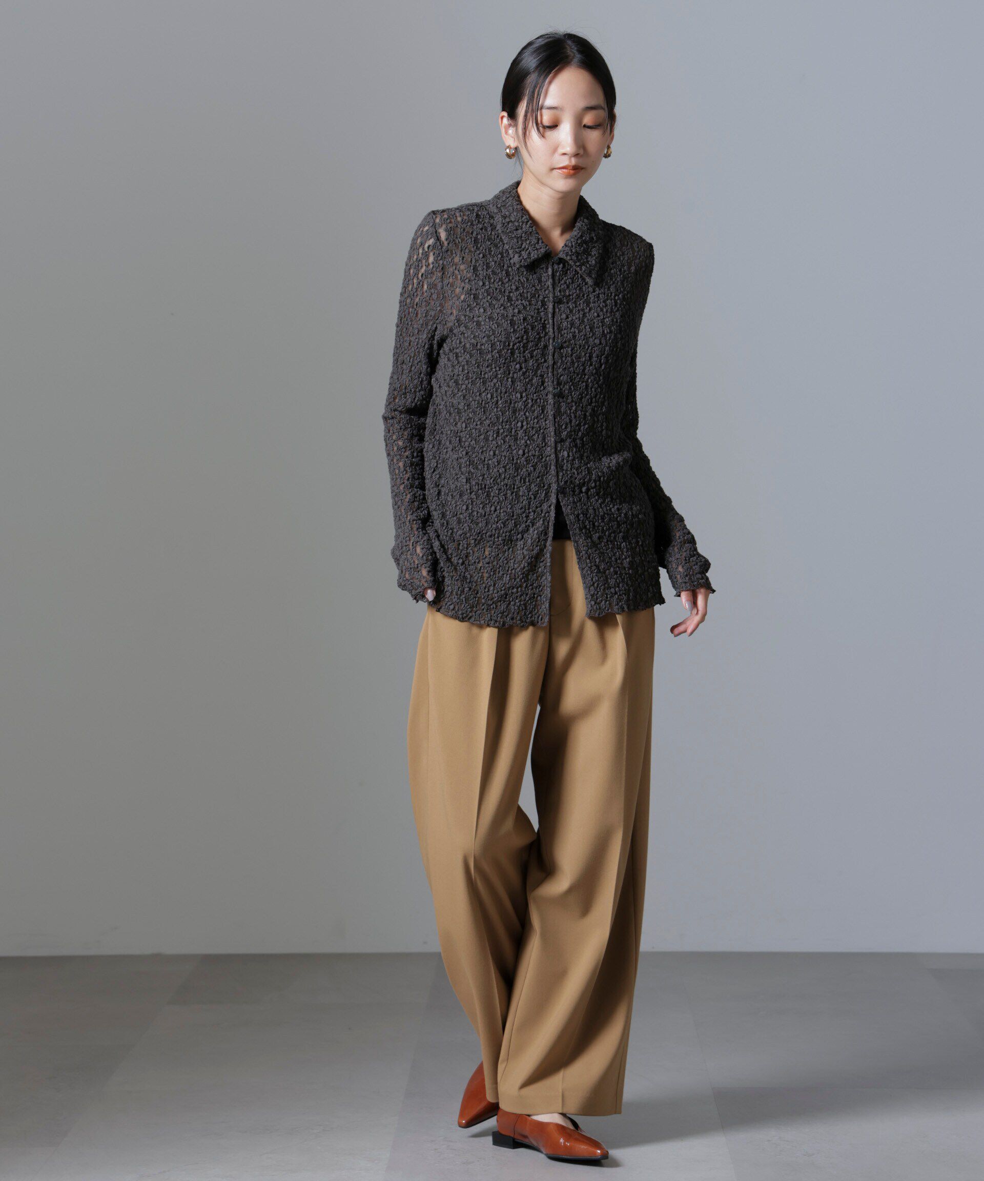 nano･universe「シュリンクレースシャツ」|シャツ・ブラウス|